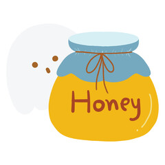 Cute ghost halloween honey bee
