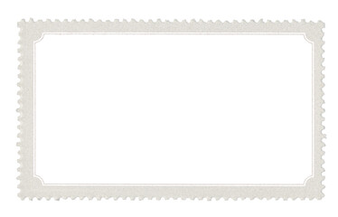 blank postage stamp frame with paper frame and empty design space on transparent background	
