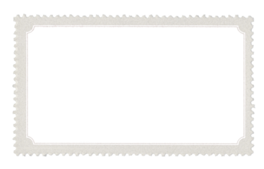 blank postage stamp frame with paper frame and empty design space on transparent background	

