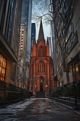 Fototapeta premium Trinity Church, New York City, NY. Color Photography of Landmark in Eastern US