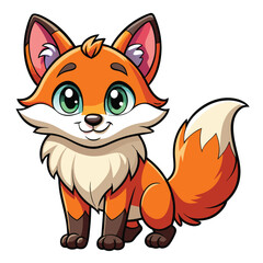 Obraz premium Cute Cartoon Animals on a white background