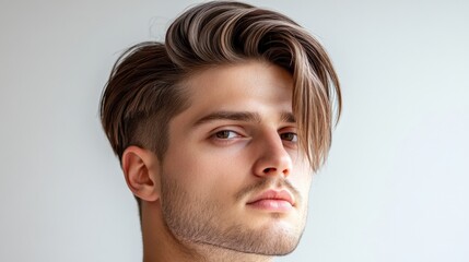 Fototapeta premium A man with a trendy haircut