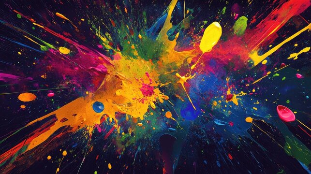 Paintball Splat. Colorful Abstract Grunge Texture Brush Splash Background