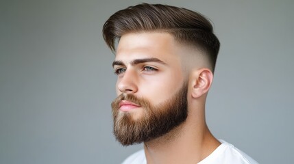 Obraz premium A man with a trendy haircut for fashion
