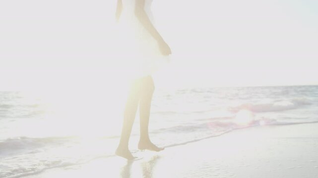 Barefoot Hispanic Beach Island Girl travel