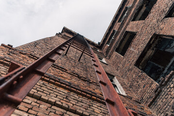 destroyed building in a city lost during the war with Ukraine