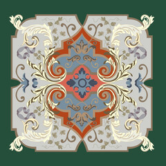 design on the ceiling or on the walls or on fabric or for any surface in baroque style