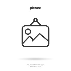 Picture icon or logo in line style. Example Image symbol for UI UX website mobile app. Vector elements EPS10.