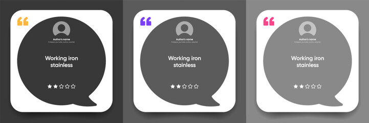 3D bubble testimonial banner, quote, infographic. Social media post template designs for quotes. Empty speech bubbles, quote bubbles and text box. Vector Illustration EPS10.