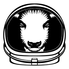 Bison In Astronaut Helmet