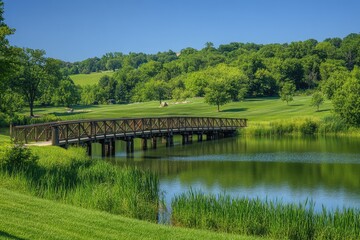 Grant Park in Galena, Illinois: A Picturesque Daytime Scene by the Lake