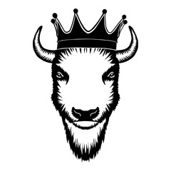 Bison Wearing A Crown