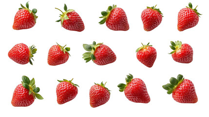 Red Strawberries with Pixelated Background