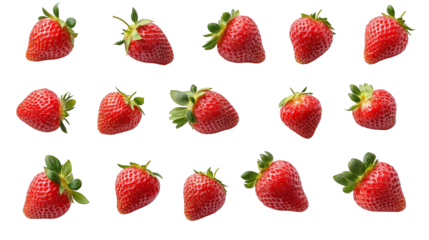 Red Strawberries with Pixelated Background