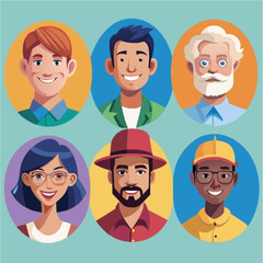 Fototapeta premium set of people