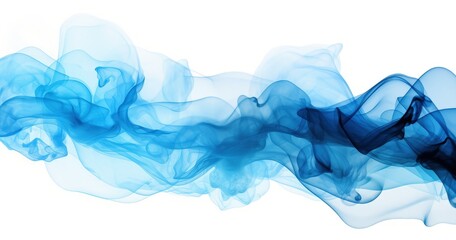 A flowing abstract representation of blue smoke on white background, creating a sense of movement and fluidity.