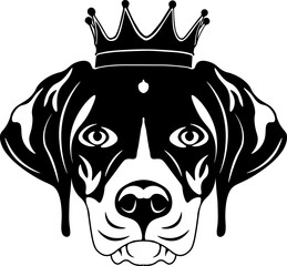 Braque Francais Wearing A Crown