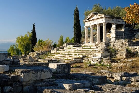 Eleusinian Mysteries. Ruins of the Famous Temple of Demeter in Eleusis, Greece