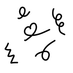 Spiral knot heart zig zag black clef and notes