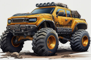 Obraz premium Custom monster truck with oversized tires and rugged design