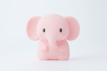 立体的でデフォルメされた可愛いピンクのゾウ
