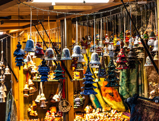 Christmas market at Chinese Tower in Munich, Bavaria, Germany, Europe