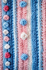 Fototapeta premium Knitted Blanket with Buttons Close-up