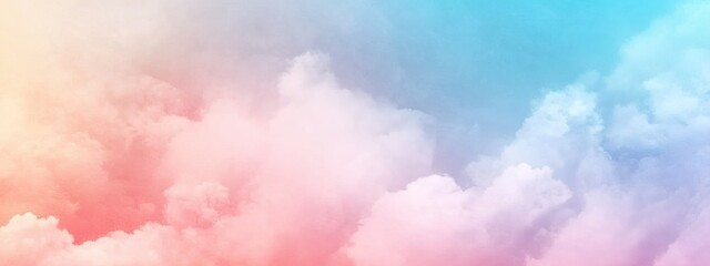 Abstract cirrus clouds. Light blue  pink color vector banner. Pastel gradient sky pattern. Blurred light fuzz colorful gradient background. Pastel smooth mesh shapes. Vector soft horizontal backdrop