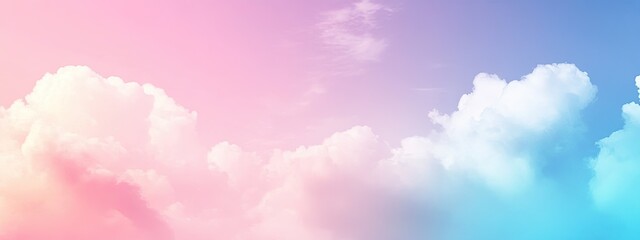 Abstract cirrus clouds. Light blue  pink color vector banner. Pastel gradient sky pattern. Blurred light fuzz colorful gradient background. Pastel smooth mesh shapes. Vector soft horizontal backdrop