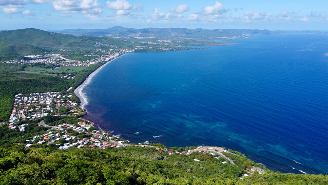 aerial view of the sea and city