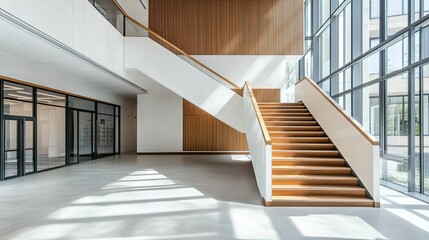 Obraz premium Modern architecture with stairs in a business conference center