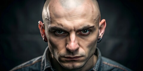 Obraz premium An evil looking skinhead space for text