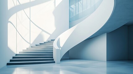Obraz premium Modern architecture with stairs in a business conference center