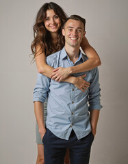 Tall woman and shorter man dating, relationship, height difference comparison concept, tall and short, tall girl beside a short man