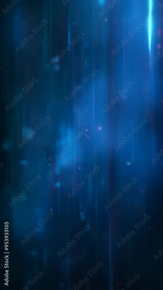 Poster abstract background with vertical blue light streaks and soft bokeh effects. represents futuristic t