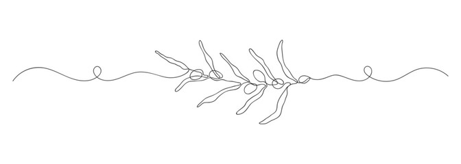 Olive branch. One continuous line art drawing. Minimalist trendy design for cosmetics or food products