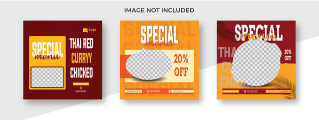 Fast food restaurant  social media post or web banner template design Fresh pizza, burger & pasta online sale promotion flyer or poster.