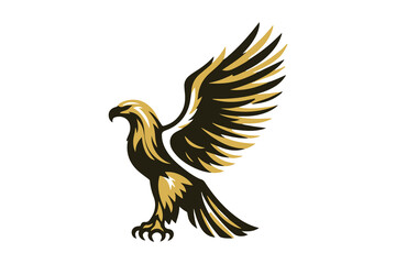 Golden Eagle Silhouette Vector Illustration