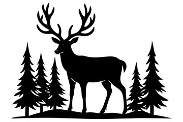 silhouette of deer