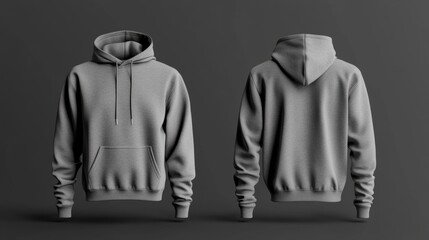 Blank gray hoodie mockup