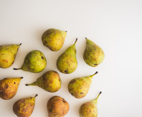 Few pears isolated over white background