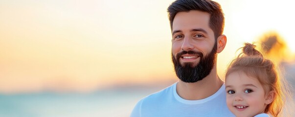 picture of a lovely young family of three having fun at the beach