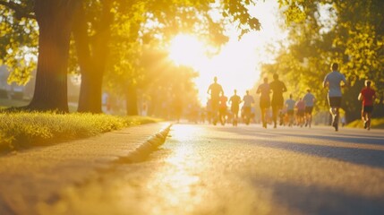 A charity marathon with runners of all ages.