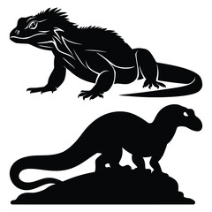 Komodo Dragon Clip Art of Reptile Species
