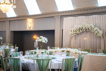 Cozy decoration of Beautiful romantic elegant wedding