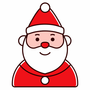 recommend clip art: Christmas Santa line art vector illustration 