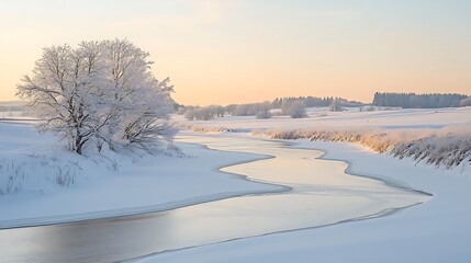 Fototapeta premium winter landscape in the morning