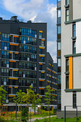 Cityscape, modern buildings on a summer day