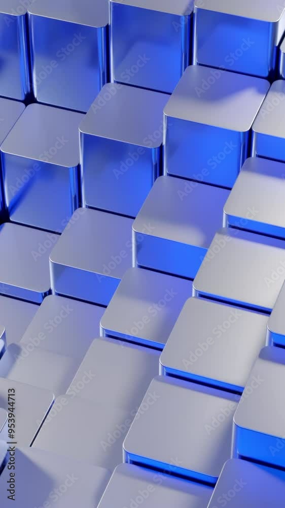  abstract surface of moving cubes. design. 3d texture with randomly moving up and down cubes.