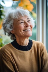 Senior woman at window